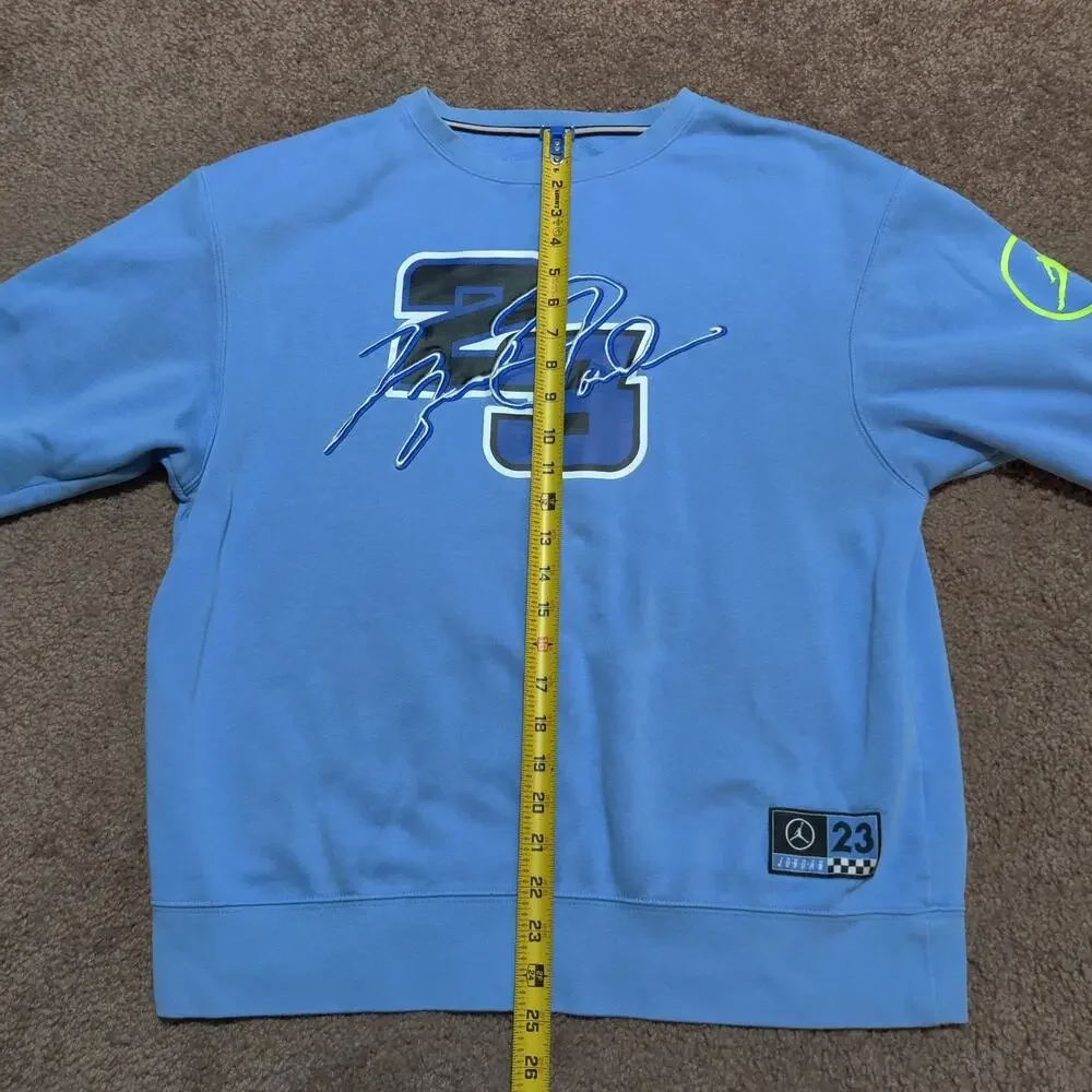 Jordan Crew Neck Sweater Mens Size L Carolina Blue Embroidery Long Sleeve‎ Shirt